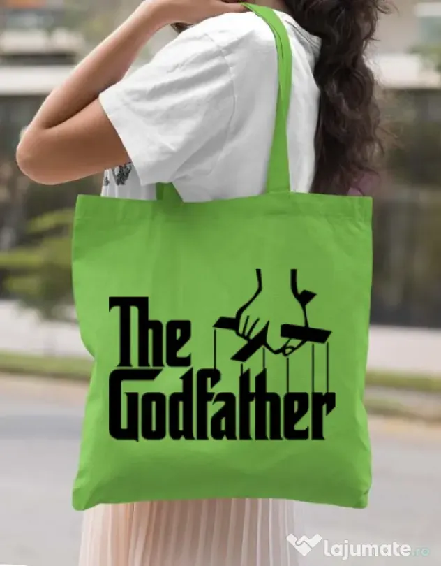 Sacosa din panza The godfather Verde mar