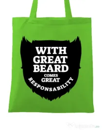 Sacosa din panza The great beard Verde mar