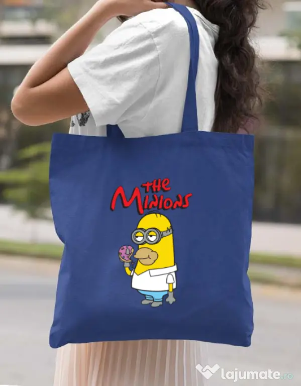 Sacosa din panza The Minions Albastru regal