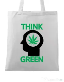 Sacosa din panza Think green Alb