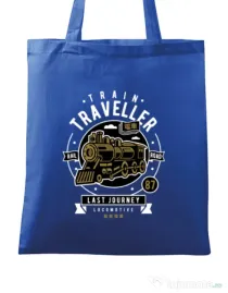 Sacosa din panza Train Traveller Albastru regal