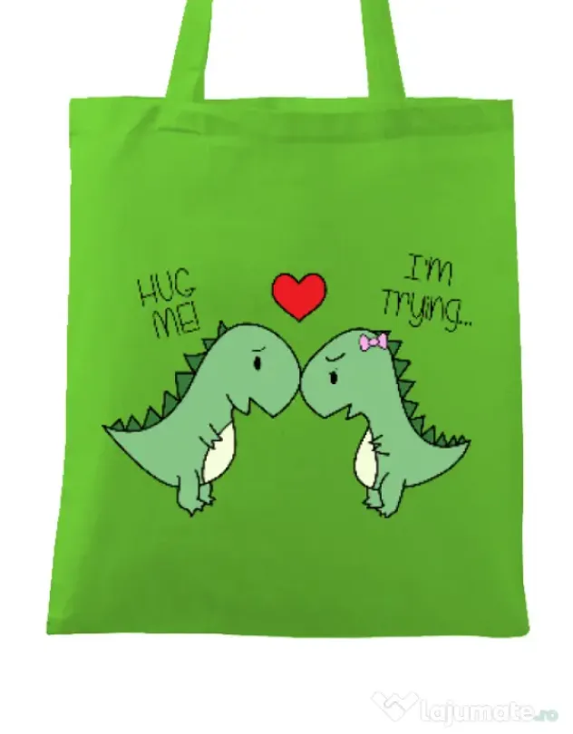 Sacosa din panza Trex love Verde mar