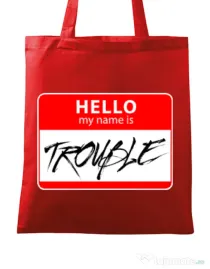 Sacosa din panza Trouble Rosu
