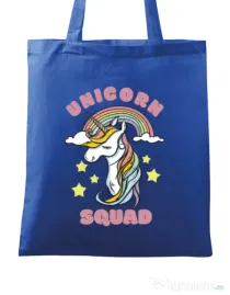 Sacosa din panza Unicorn squad Albastru regal