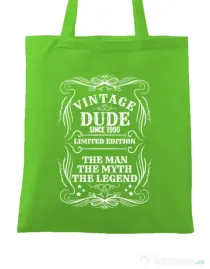 Sacosa din panza Vintage dude Verde mar