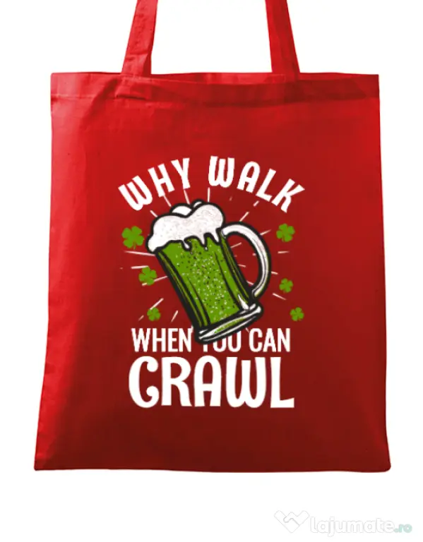 Sacosa din panza Why walk Rosu