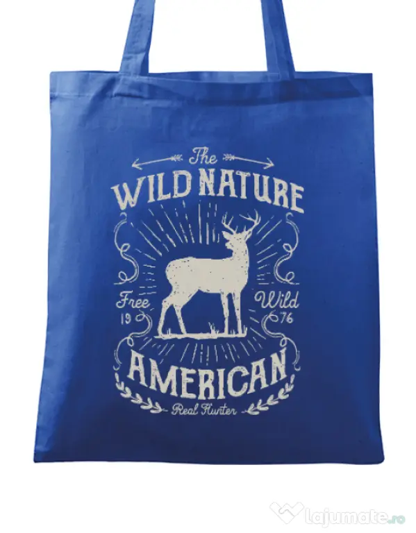 Sacosa din panza Wild Nature Albastru regal