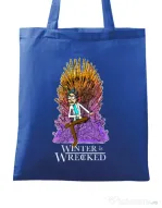 Sacosa din panza Winter is wrecked Albastru regal