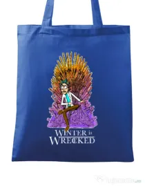 Sacosa din panza Winter is wrecked Albastru regal