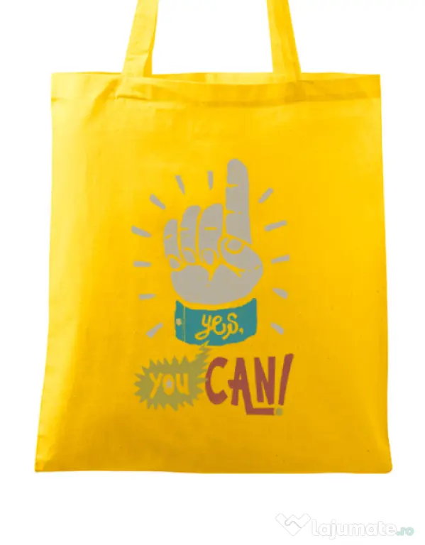 Sacosa din panza Yes You Can Galben