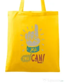 Sacosa din panza Yes You Can Galben