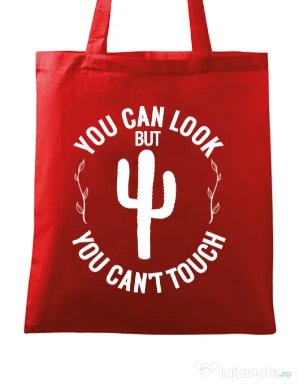 Sacosa din panza You can’t touch Rosu