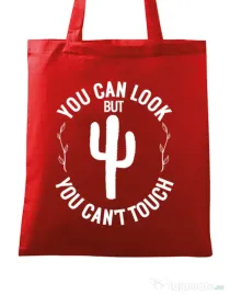 Sacosa din panza You can’t touch Rosu