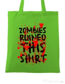 Sacosa din panza Zombies Verde mar