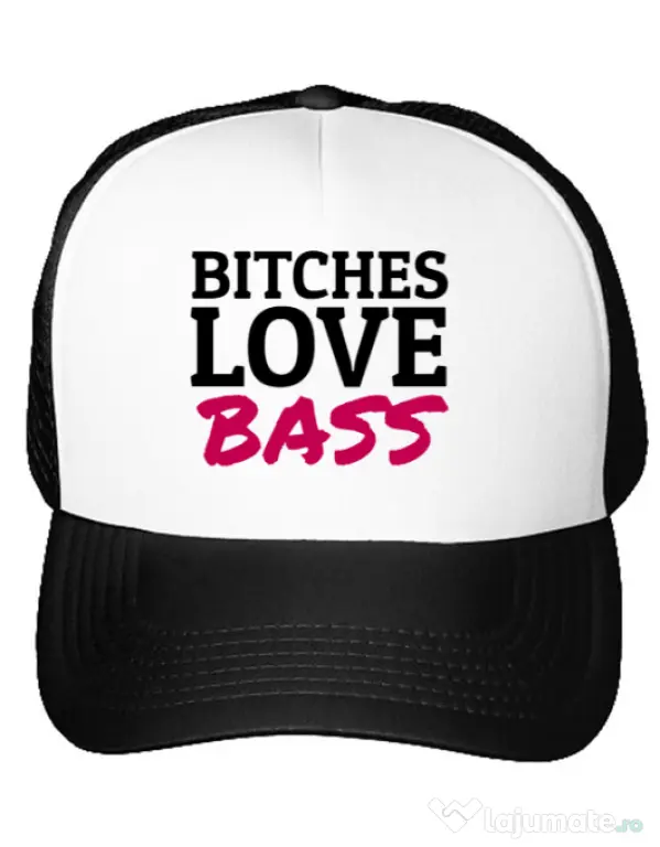 Sapca personalizata Bitches love bass Alb