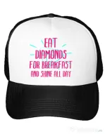 Sapca personalizata Eat diamonds Alb