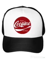 Sapca personalizata Enjoy cocaine Alb