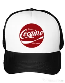 Sapca personalizata Enjoy cocaine Alb