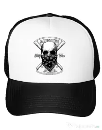 Sapca personalizata Gangster skull Alb