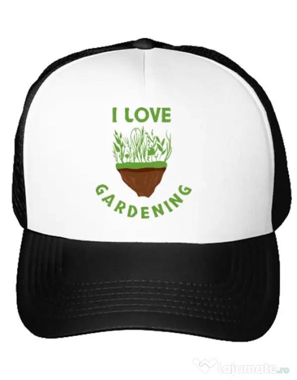 Sapca personalizata I love gardening Alb