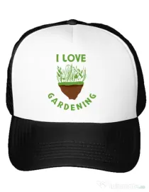 Sapca personalizata I love gardening Alb