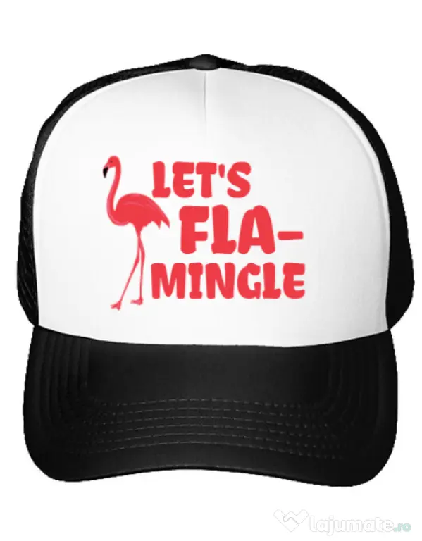 Sapca personalizata Let’s flamingle Alb