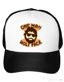 Sapca personalizata One man wolf pack Alb