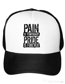 Sapca personalizata Pain and pride Alb
