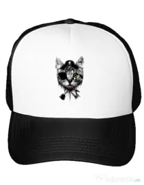Sapca personalizata Piratecat Alb