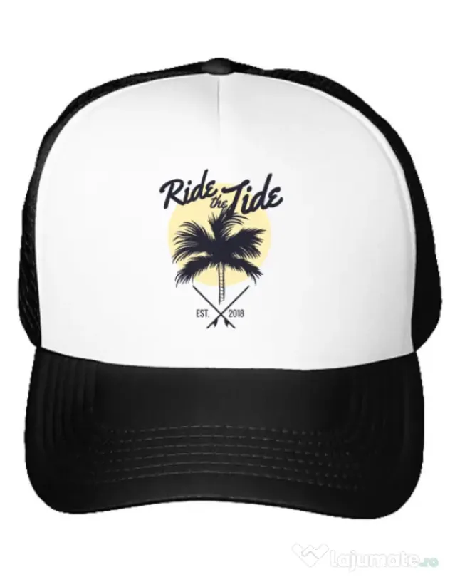 Sapca personalizata Ride the tide Alb