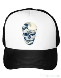 Sapca personalizata The Great Wave off Skull Alb