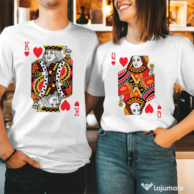Set Tricouri Cuplu King of Queen of Hearts