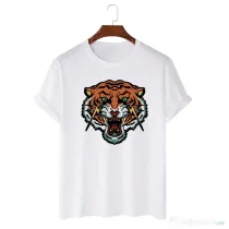 Tricou personalizat alb unisex Flash tiger