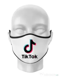 Masca personalizata reutilizabila Tik Tok Alb