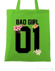 Sacosa din panza Bad girl Verde mar