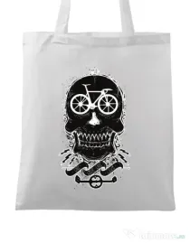 Sacosa din panza Bicycle love Alb