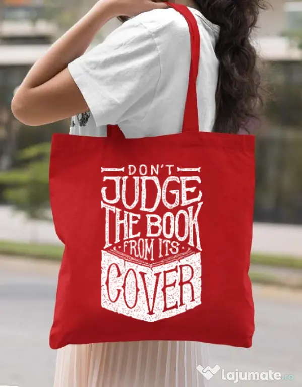 Sacosa din panza Book cover Rosu