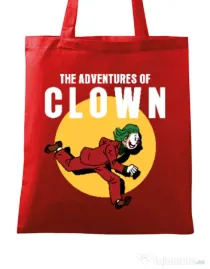 Sacosa din panza Clown adventures Rosu