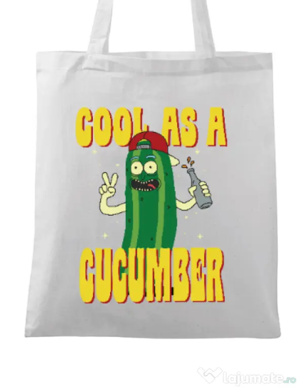 Sacosa din panza Cool as cucumber Alb