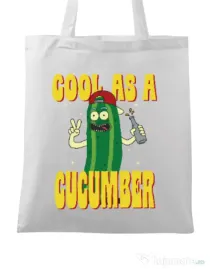 Sacosa din panza Cool as cucumber Alb