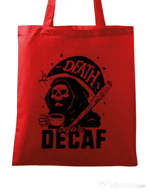 Sacosa din panza Decaf Rosu