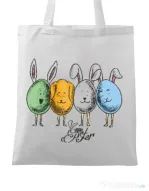 Sacosa din panza Easter friends Alb