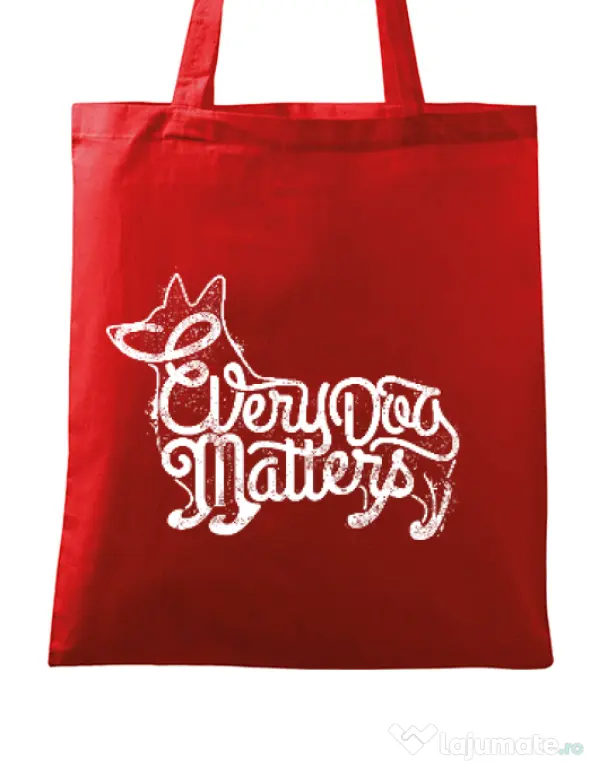 Sacosa din panza Every dog matters Rosu