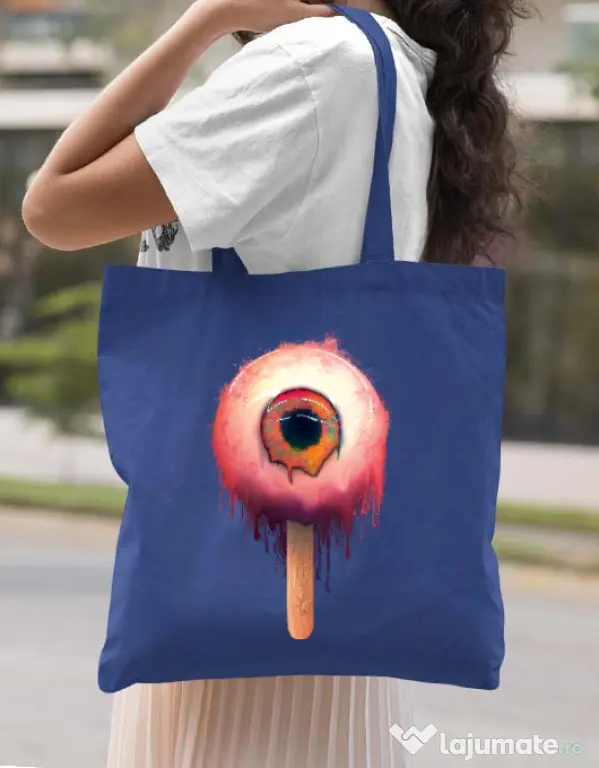 Sacosa din panza Eyesicle Albastru regal