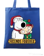 Sacosa din panza Friends forever Albastru regal