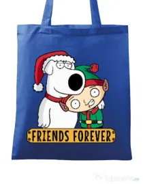 Sacosa din panza Friends forever Albastru regal