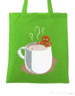 Sacosa din panza Gingerbread man Verde mar