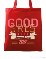 Sacosa din panza Good girls need spanking Rosu