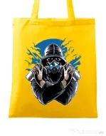 Sacosa din panza Graffiti gas mask Galben