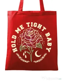 Sacosa din panza Hold me tight Rosu